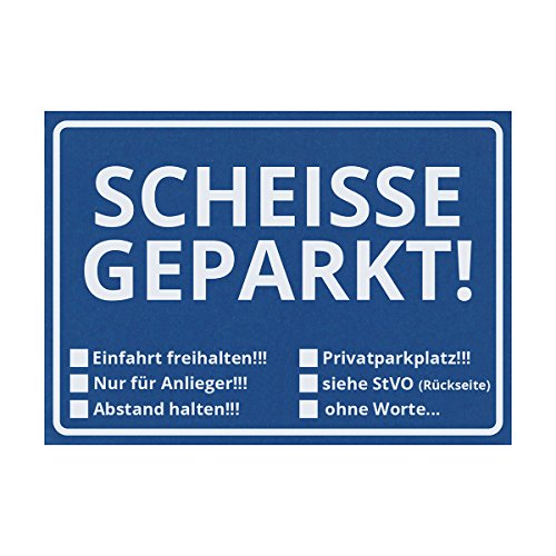 Die Scheisse Geparkt! Notizzettel mit StVO für die Windschutzscheibe im 50er Set